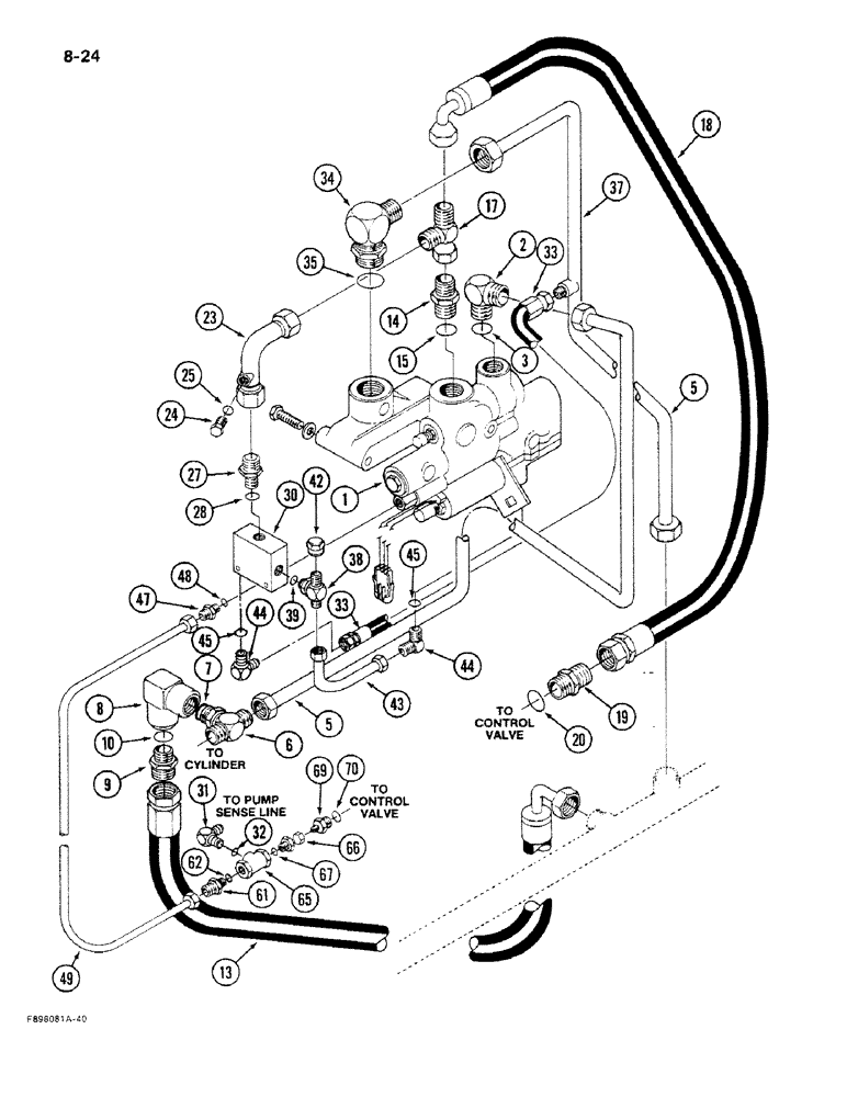 Схема запчастей Case IH 9270 - (8-24) - THREE POINT HITCH HYDRAULICS, ELECTRONIC CONTROLLED (08) - HYDRAULICS