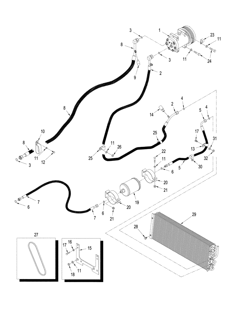 Схема запчастей Case IH STEIGER 535 - (09-50) - AIR CONDITIONING SYSTEM, STEIGER 535 (09) - CHASSIS