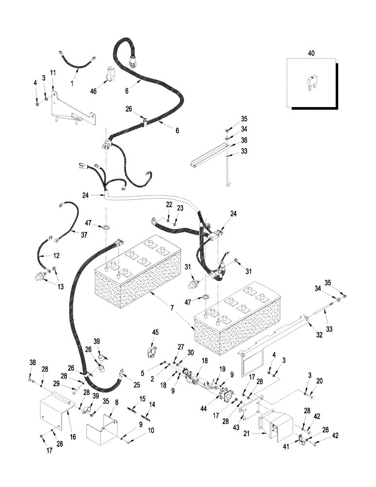 Схема запчастей Case IH STEIGER 435 - (04-24) - BATTERIES (04) - ELECTRICAL SYSTEMS