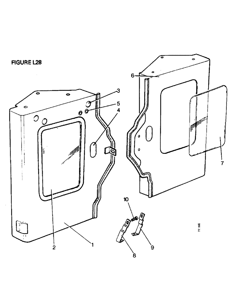 Схема запчастей Case IH 1412 - (L28-1) - CHASSIS, BONNET, FENDERS, SAFETY FRAME AND CAB, BULKHEADS DB WEATHERFRAME 1410, 1412 (12) - CHASSIS