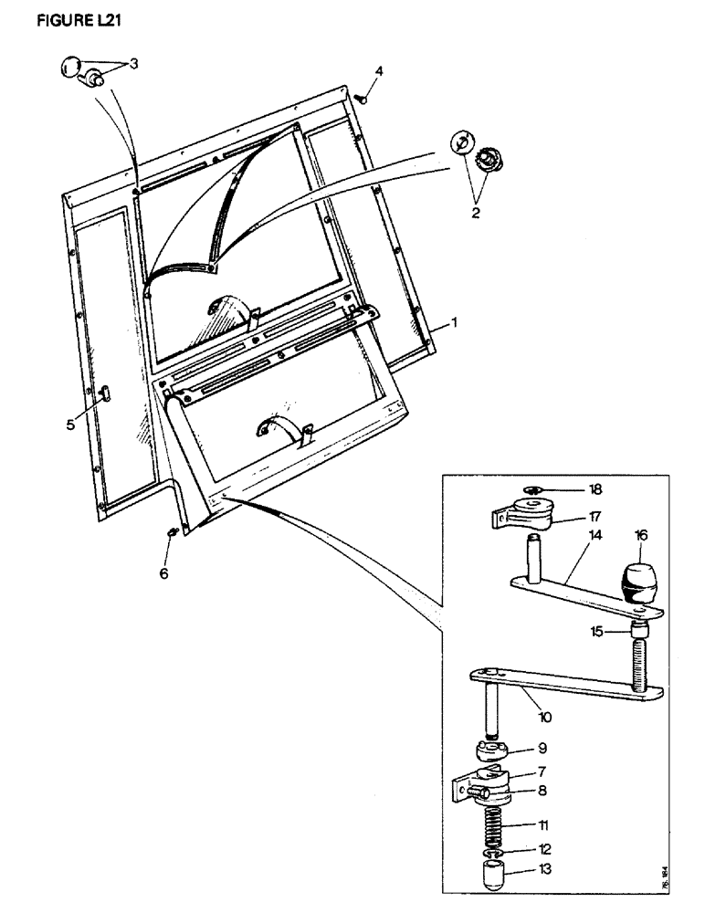 Схема запчастей Case IH 1412 - (L21-1) - CHASSIS, BONNET, FENDERS, SAFETY FRAME AND CAB, PANEL, FLEXIBLE, FOR REAR OF CAB (12) - CHASSIS