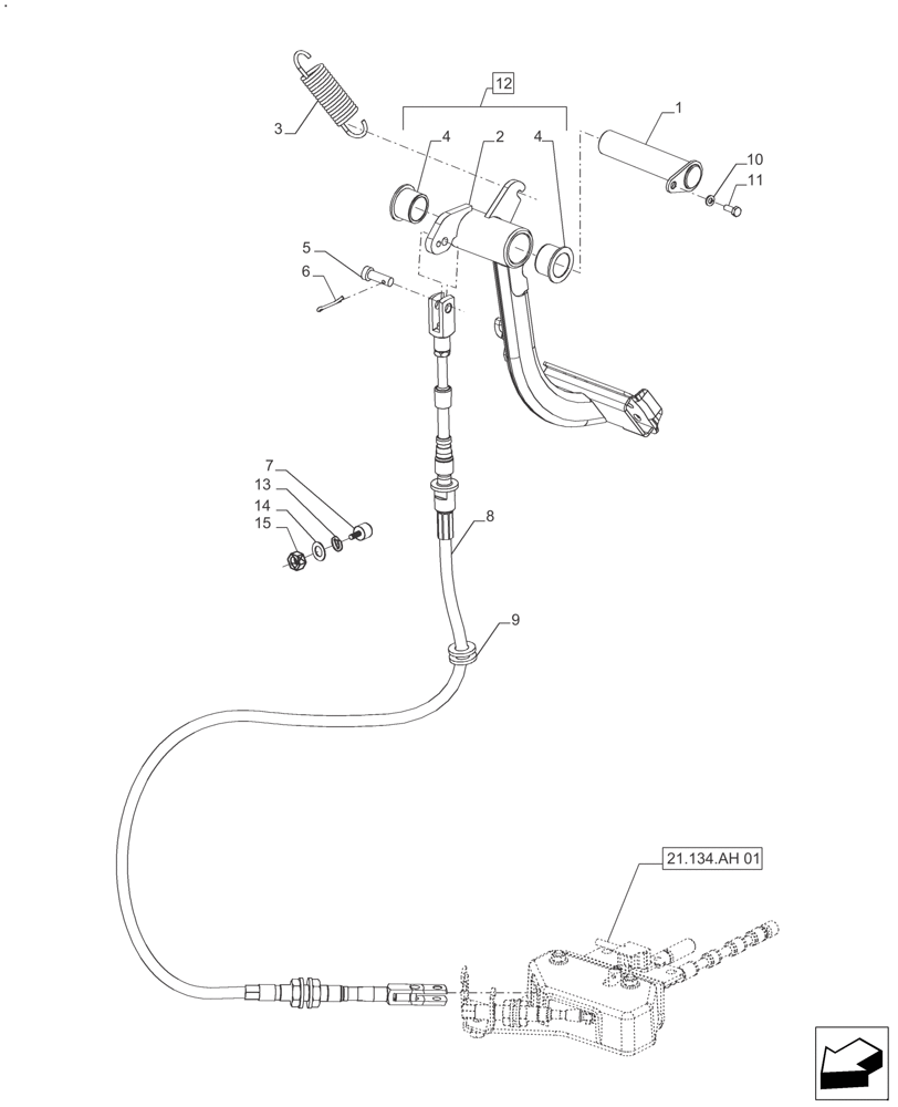 Схема запчастей Case IH FARMALL 110A - (18.104.AF) - CLUTCH, PEDAL, HYDRAULIC LIFT, CAB (18) - CLUTCH