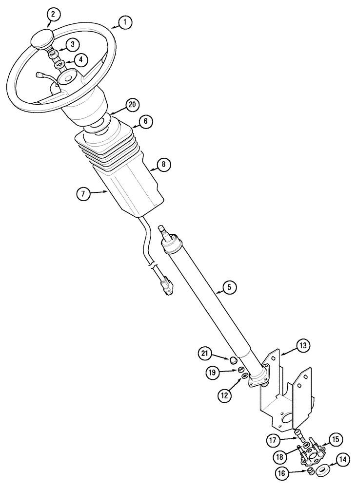 Схема запчастей Case IH CX100 - (05-01) - STEERING WHEEL AND COLUMN (05) - STEERING