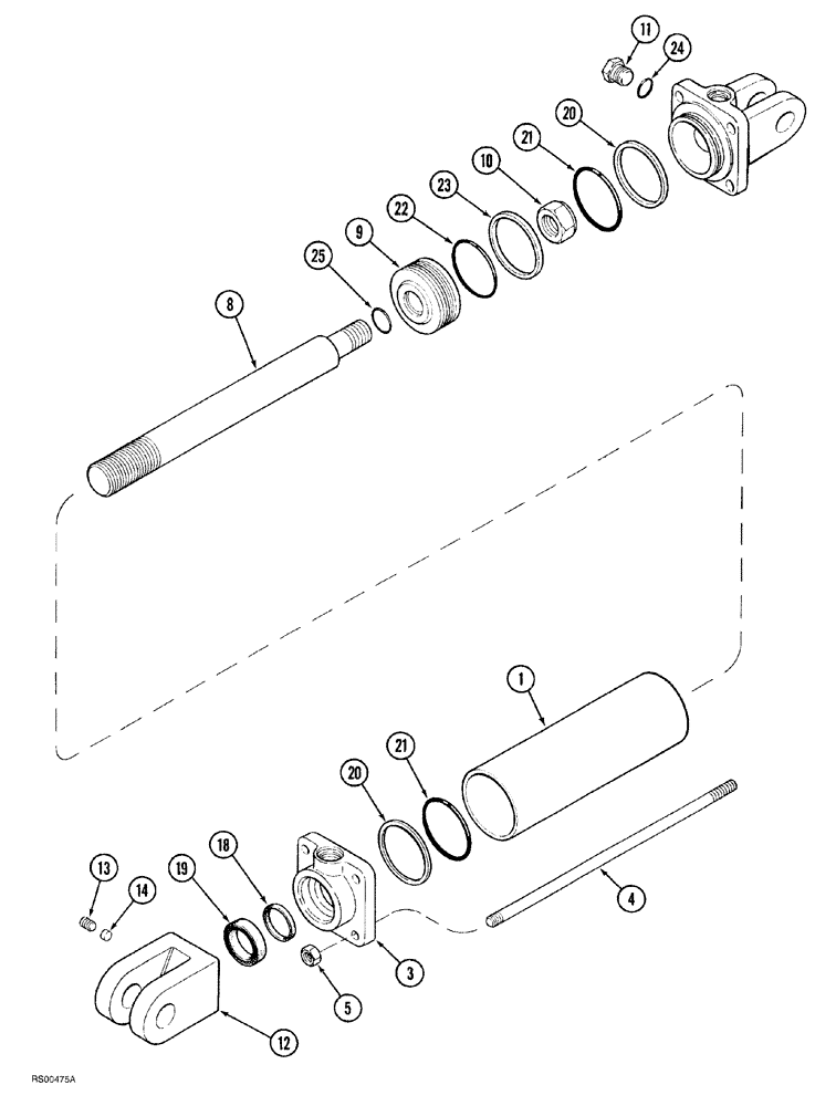 Схема запчастей Case IH 7500 - (08-07) - HYDRAULIC CYLINDER, 3 INCH BORE X 8 INCH STROKE (08) - HYDRAULICS