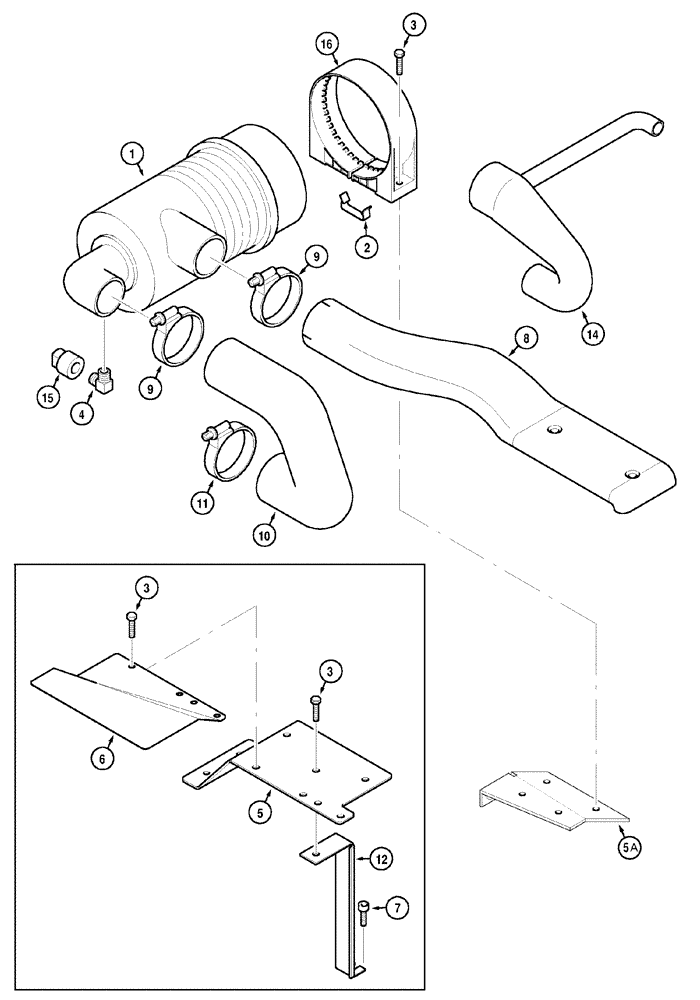 Схема запчастей Case IH MX90C - (02-15) - AIR CLEANER AND CONNECTIONS (02) - ENGINE