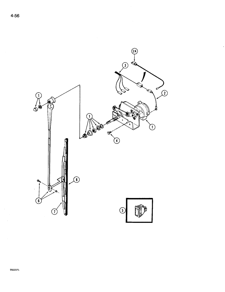 Схема запчастей Case IH 9230 - (4-056) - REAR WIPER, IF EQUIPPED (04) - ELECTRICAL SYSTEMS