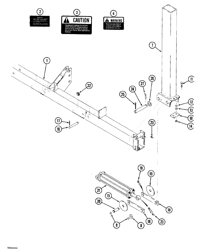 Схема запчастей Case IH 1820 - (09-008) - FRAME - FOLDING, 8 ROW NARROW (Jun 14 2010 7:53:00.2558 AM) 