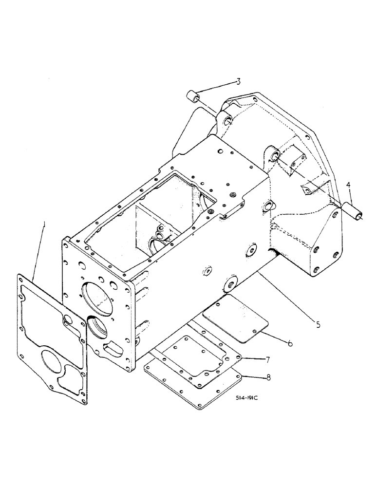 Схема запчастей Case IH 585 - (07-014) - CLUTCH HOUSING AND CONNECTIONS (04) - Drive Train