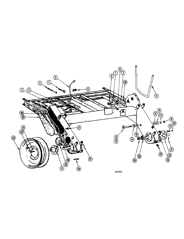 Схема запчастей Case IH 1050 - (04) - MAIN FRAME, CHAIN CASE AND DRIVE WHEELS 