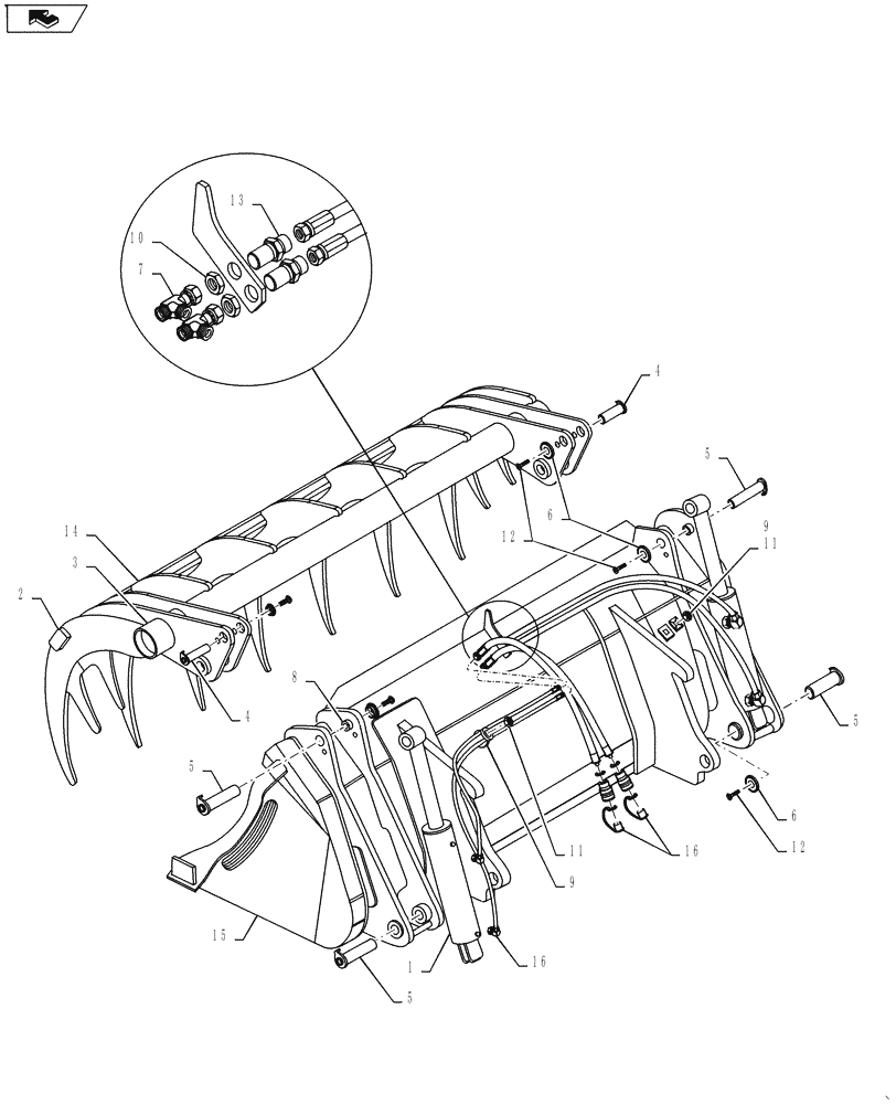 Схема запчастей Case IH L790 - (82.100.03) - POWERGRAB 260 (82) - FRONT LOADER & BUCKET