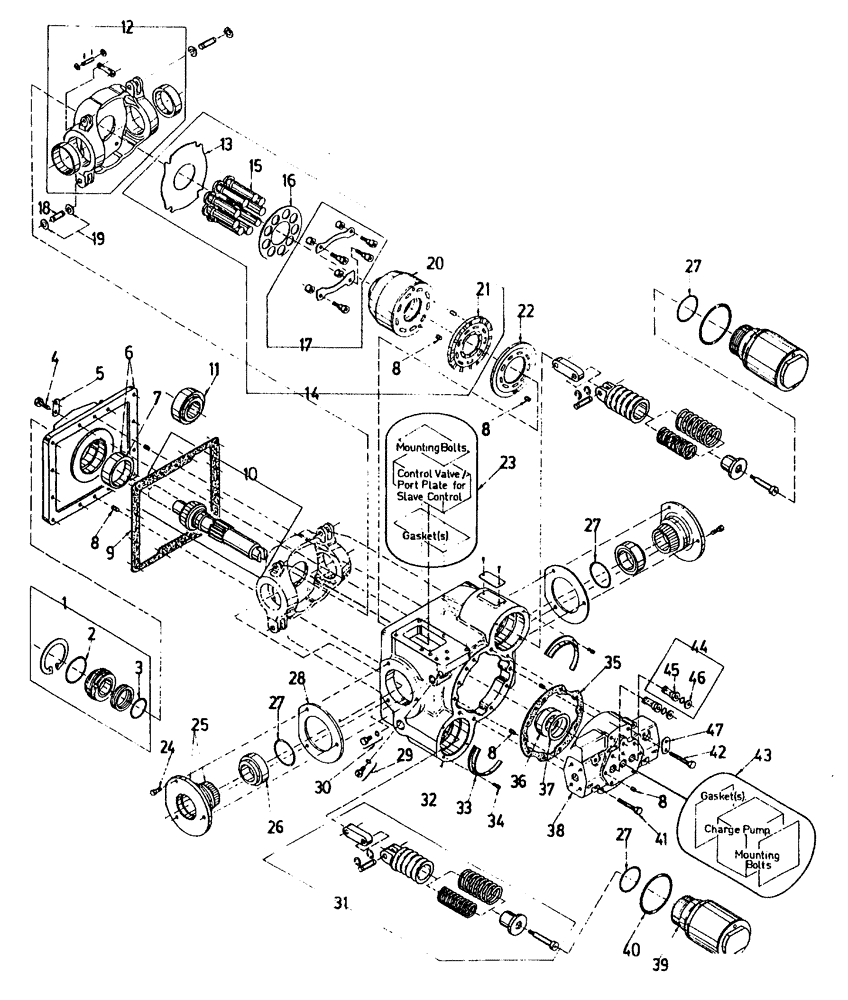 Схема запчастей Case IH 7700 - (B03[01]) - HYDRAULIC PUMP, TOP OF PUMP BOX, EATON Hydraulic Components & Circuits
