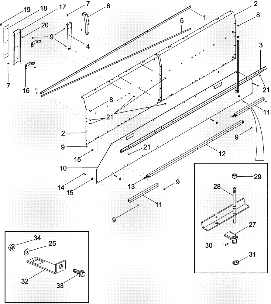 Схема запчастей Case IH 620 - (09D-05) - LID, BASKET - LEFT HAND SIDE (16) - BASKET