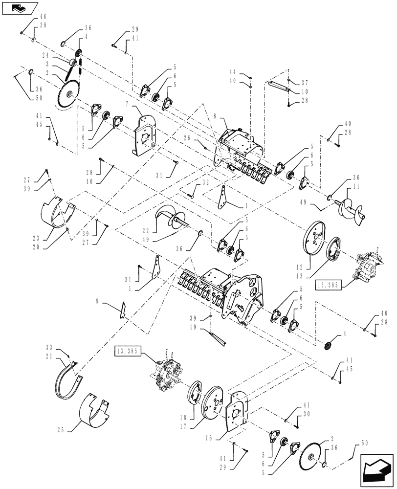 Схема запчастей Case IH RB454 - (13.370) - 1.8M DUAL CAM WIDE PICKUP (13) - FEEDER