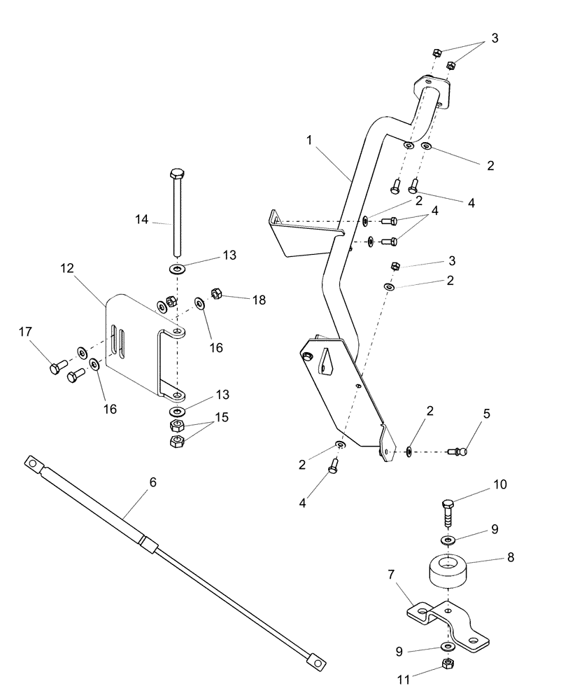 Схема запчастей Case IH AFX8010 - (E.20.A.71[2]) - TUBE SUPPORT, R. H., REAR, UPPER PANEL HINGE E - Body and Structure