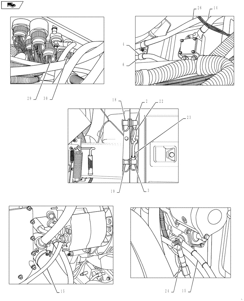 Схема запчастей Case IH 4420 - (04-048[02]) - BATTERY GROUP W/CABLES Suspension & Frame