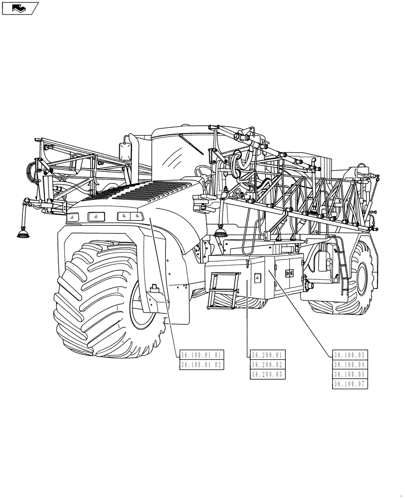 Схема запчастей Case IH TITAN 3030 - (36.000.00) - PICTORIAL INDEX - PNEUMATIC SYSTEMS (36) - PNEUMATIC SYSTEM