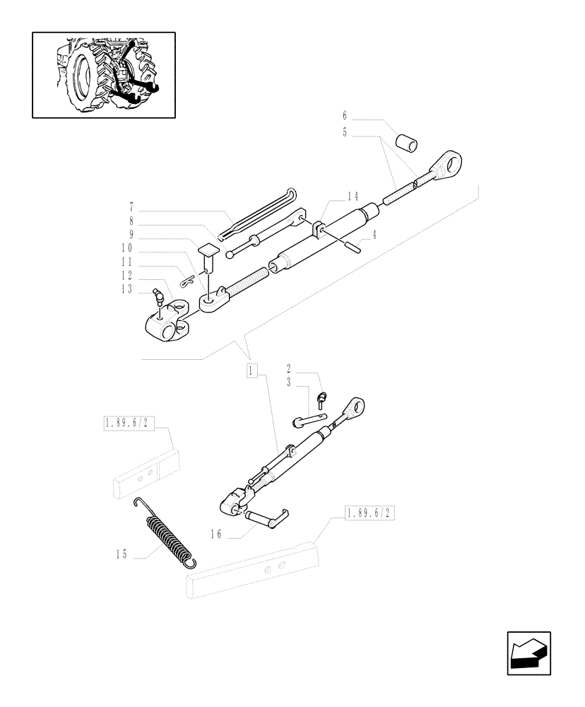 Схема запчастей Case IH MXM175 - (1.89.6/04[02]) - (VAR.881) IMPLEMENT CARRIER (TELESCOPIC ARMS) 2/3 CAT. AND ANTI-SHACKE PLATES (09) - IMPLEMENT LIFT