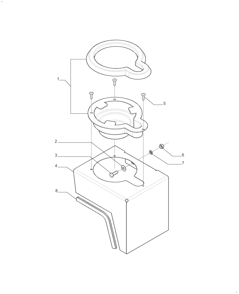Схема запчастей Case IH FARMALL 110A - (90.151.AB) - CUP HOLDER (90) - PLATFORM, CAB, BODYWORK AND DECALS