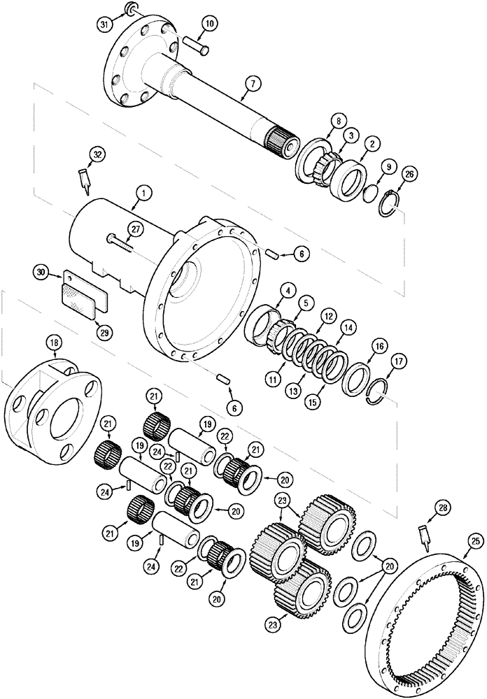 Схема запчастей Case IH MX150 - (06-10) - REAR AXLE (21) - TRANSMISSION