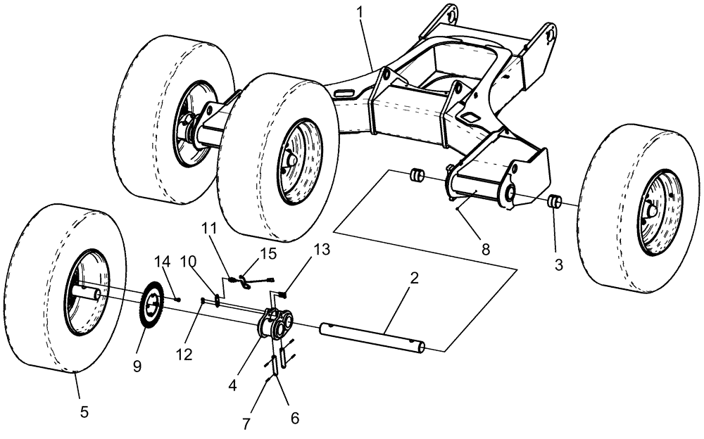 Схема запчастей Case IH 1260 - (39.105.03[03]) - FRAME - CARRIER, WITH STANDARD 8B HUB-TIRE 20" (39) - FRAMES AND BALLASTING