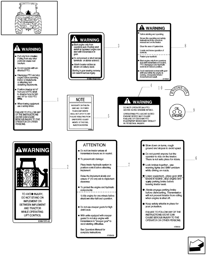 Схема запчастей Case IH JX90U - (1.98.0/01[02]) - (VAR.007) NASO - DECALS & INSTRUCTION PLATES (13) - DECALS