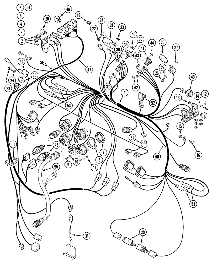 Схема запчастей Case IH 5120 - (4-16) - ELECTRICAL HARNESS, INSTRUMENT PANEL AND CONNECTIONS UP TO JJF1029999 (04) - ELECTRICAL SYSTEMS