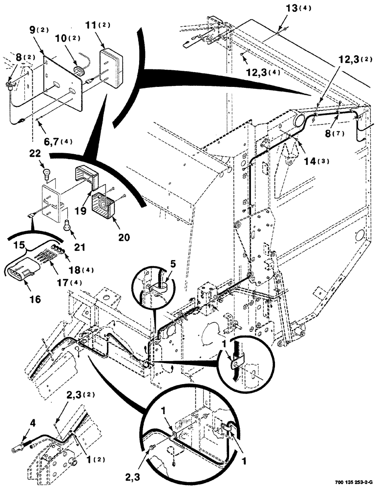 Схема запчастей Case IH RS561 - (04-012) - ELECTRICAL ASSEMBLY (TAILLIGHTS) (06) - ELECTRICAL