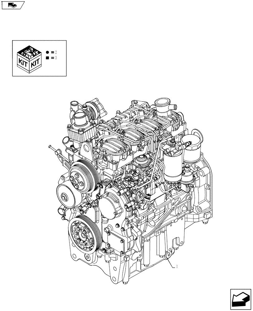 Схема запчастей Case IH FARMALL 75A - (10.001.01[02]) - ENGINE (10) - ENGINE