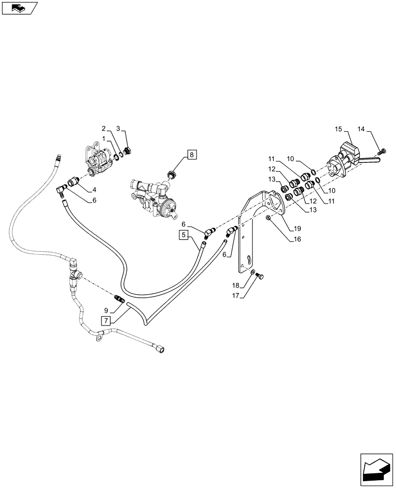 Схема запчастей Case IH PUMA 170 - (33.224.0102[16]) - ABS SYSTEM - PNEUMATIC TRAILER BRAKE (TALY) - COUPLERS (VAR.743966) (33) - BRAKES & CONTROLS