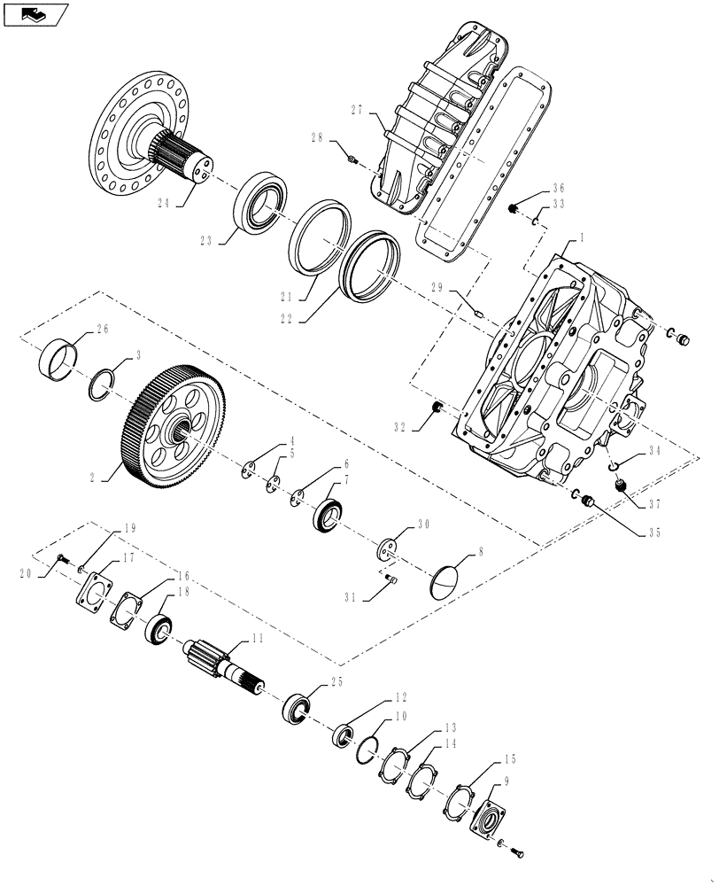 Схема запчастей Case IH 9230 - (25.310.03[02]) - FINAL DRIVE, STANDARD, EU AND NA W/TRACKS 13/110 AND 16/107 RATIO (25) - FRONT AXLE SYSTEM