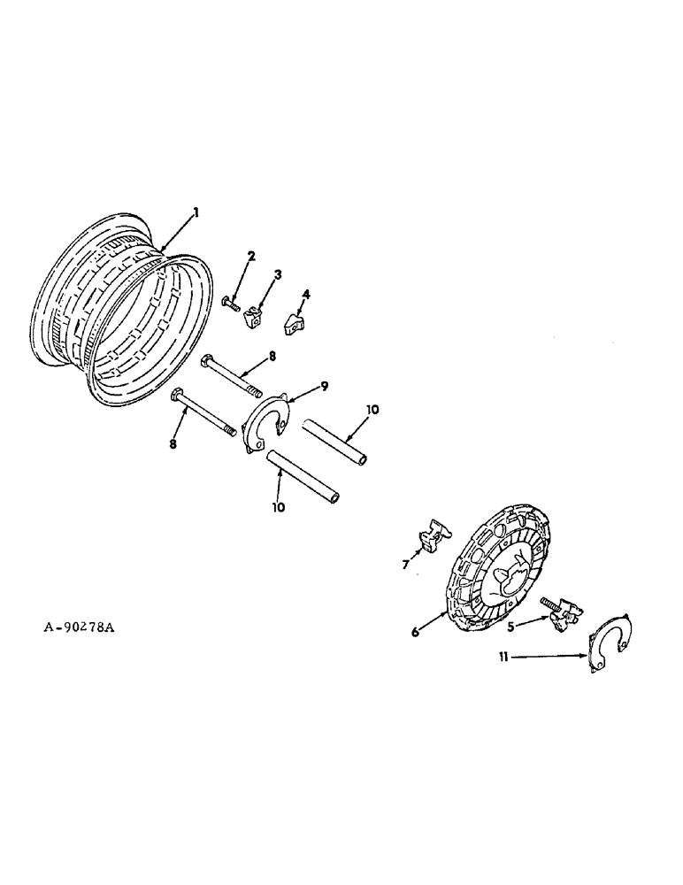 Схема запчастей Case IH HYDRO 186 - (15-04) - WHEELS AND TRACTION, REAR WHEELS, WEDGE LOCK TYPE Wheels & Traction