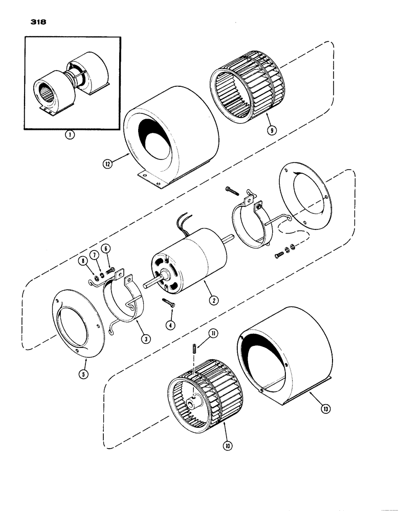 Схема запчастей Case IH 770 - (318) - CAB, BLOWER (09) - CHASSIS/ATTACHMENTS