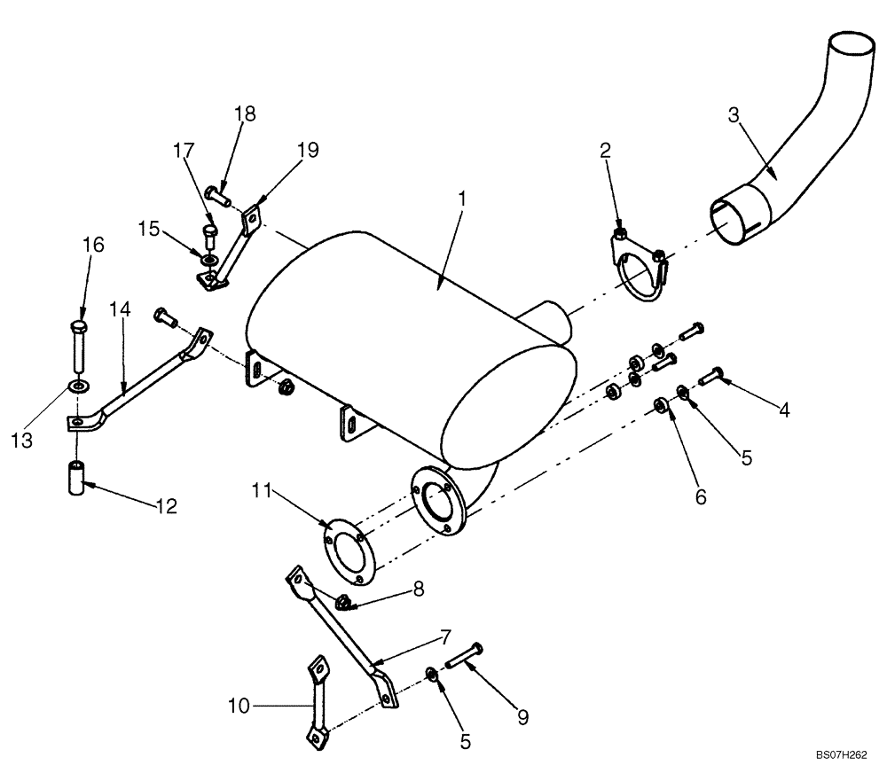 Схема запчастей Case IH 440CT - (02-03) - EXHAUST SYSTEM (02) - ENGINE