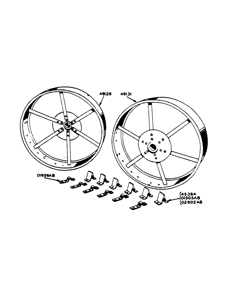 Схема запчастей Case IH 400-SERIES - (143) - EXTENSION RIMS FOR STEEL REAR WHEEL, FOR STANDARD FOUR WHEEL TRACTORS (06) - POWER TRAIN
