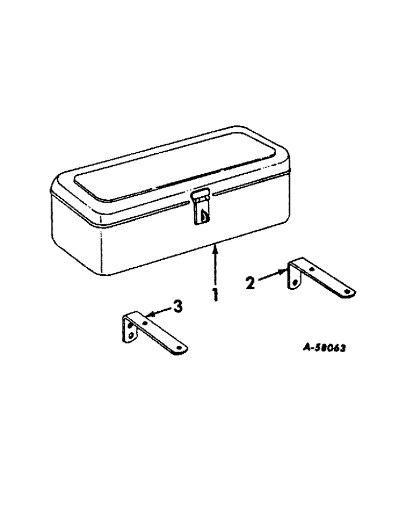 Схема запчастей Case IH 656 - (M-6) - SEAT, OPERATORS PLATFORM AND MISCELLANEOUS, TOOL BOX, MOUNTED ON FRONT CHANNEL, FARMALL TRACTORS (10) - OPERATORS PLATFORM