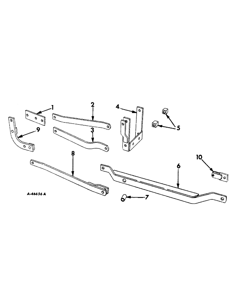 Схема запчастей Case IH L-54 - (F-2) - MOUNTING FRAME AND REAR LIFTING ROD - L-54 LEVELING AND GRADER BLADE 