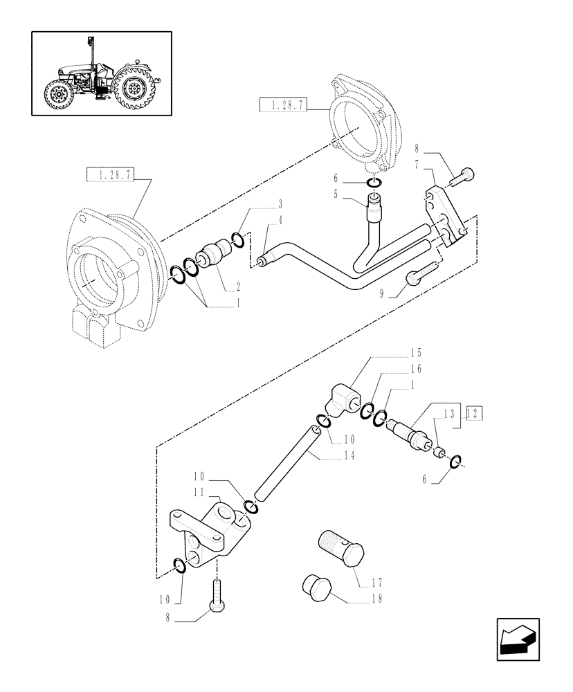 Схема запчастей Case IH JX1075C - (1.27.3/01[03]) - (VAR.138) NA - 8X8 (30KM/H) P. SHUTTLE FOR ADJUSTABLE COLUMN WITHOUT CAB - PLUGS AND PIPES (03) - TRANSMISSION