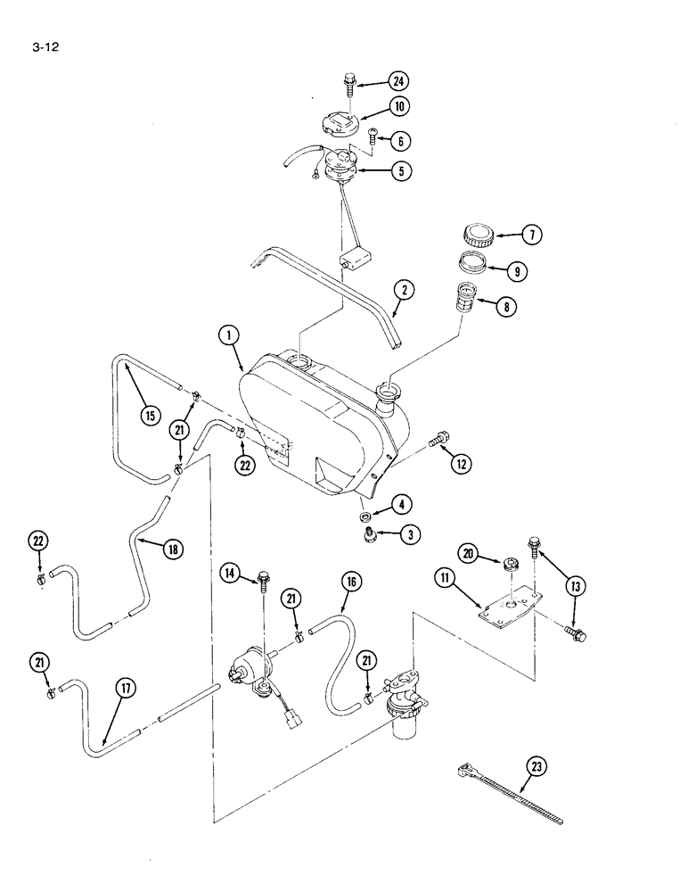 Схема запчастей Case IH 1120 - (3-12) - FUEL TANK SYSTEM (03) - FUEL SYSTEM