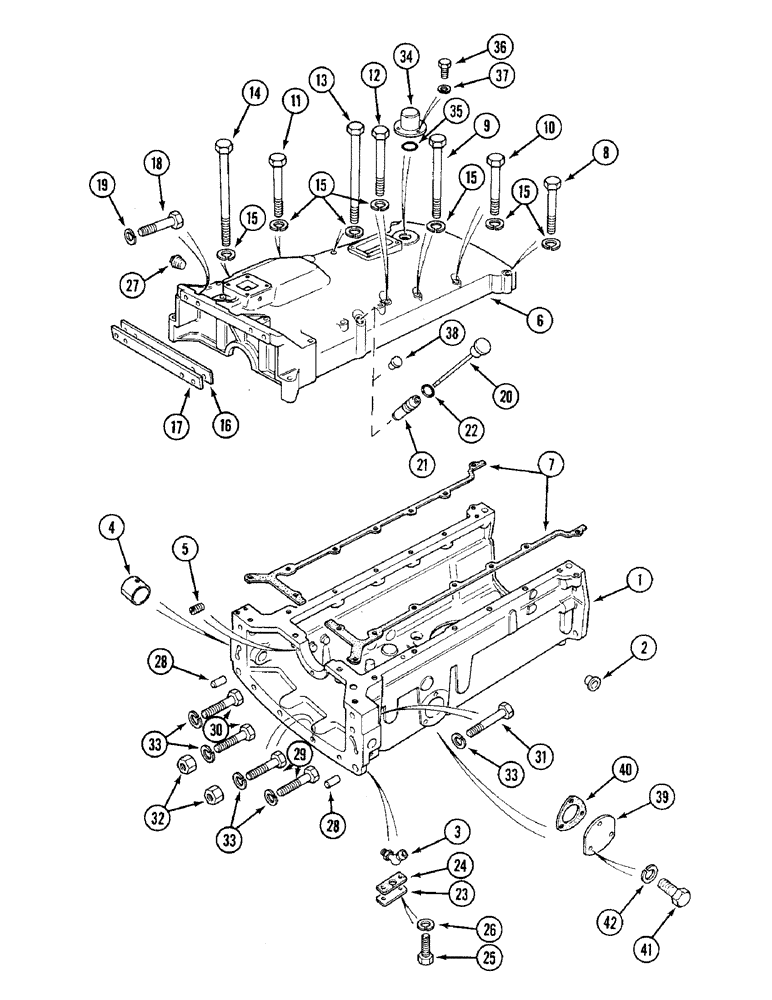 Схема запчастей Case IH 1394 - (9-404) - REAR MAIN FRAME AND COVERS, TRACTORS SHIFT TRACTORS (09) - CHASSIS/ATTACHMENTS
