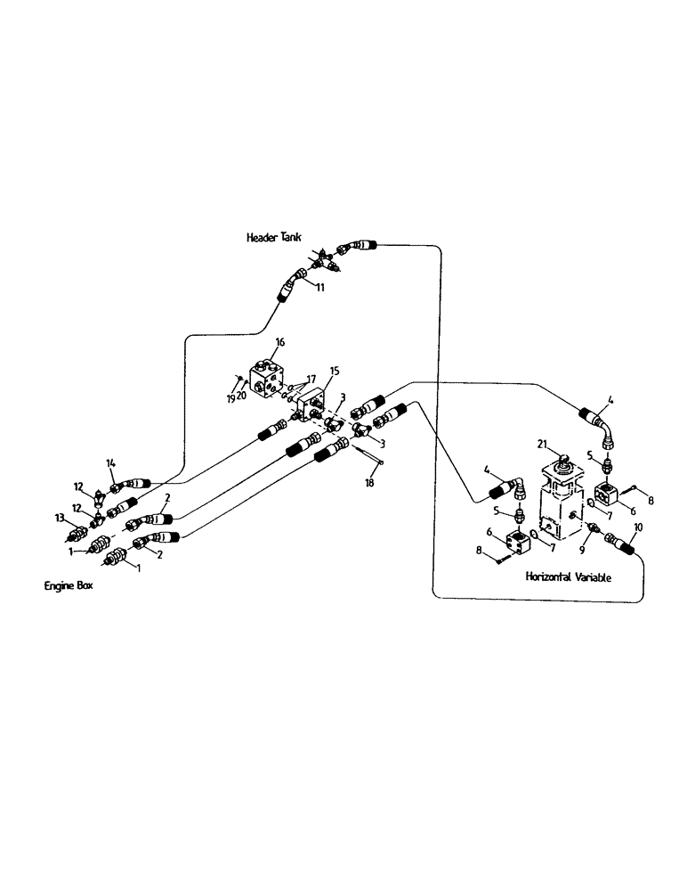 Схема запчастей Case IH 7000 - (B06-15) - HYDRAULIC CIRCUIT, HORIZONTAL ARM PRIMARY VARIABLE EXTRACTOR Hydraulic Components & Circuits