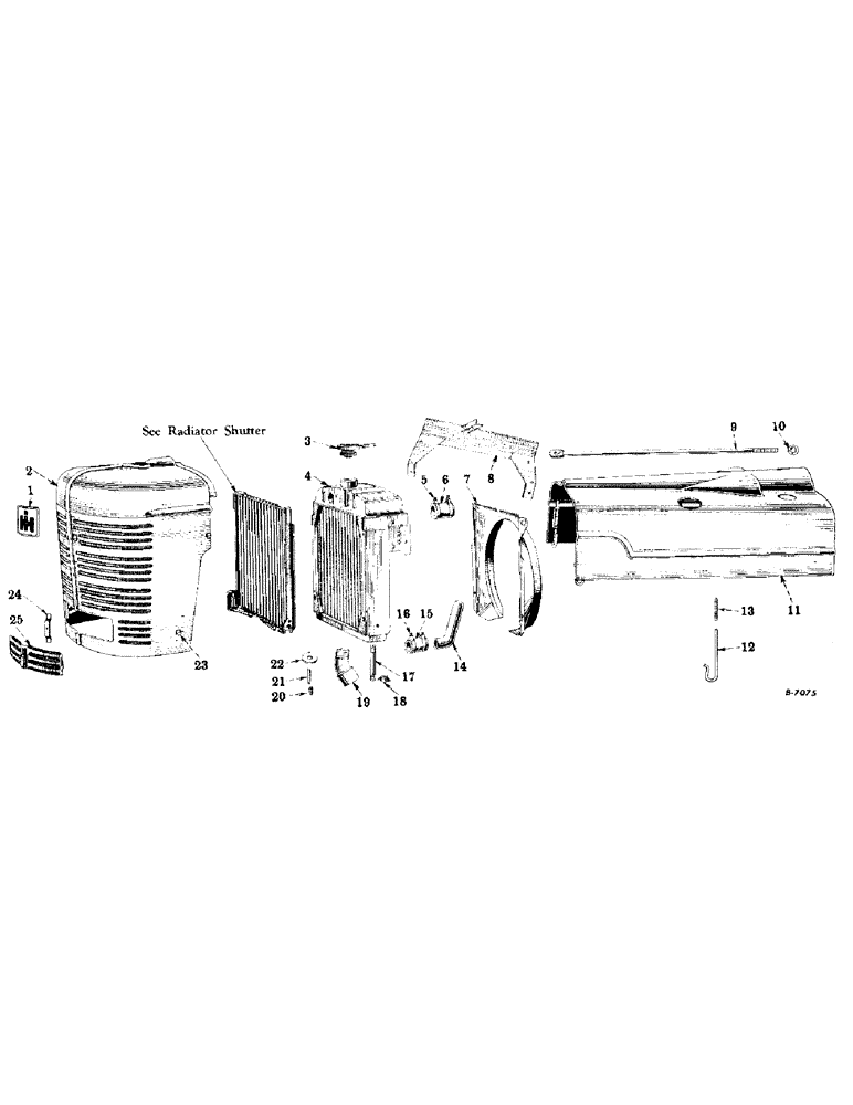 Схема запчастей Case IH SUPER-H - (088) - CHASSIS, RADIATOR AND CONNECTIONS, GRILLE AND HOOD (12) - CHASSIS