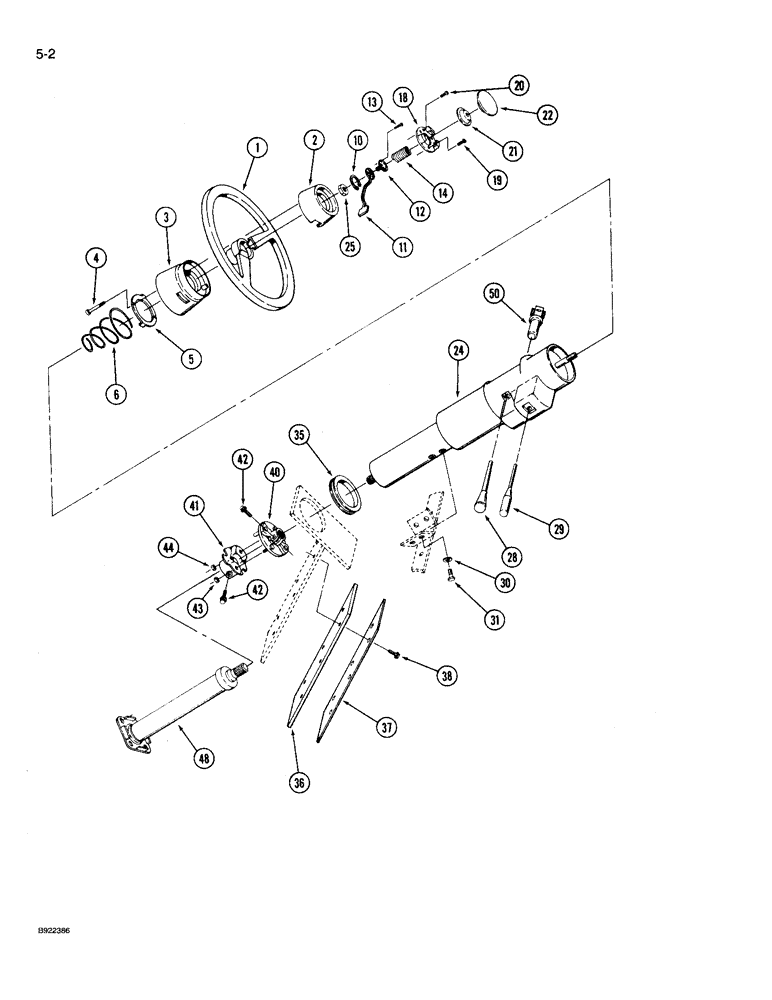 Схема запчастей Case IH 9210 - (5-002) - STEERING WHEEL AND COLUMN (05) - STEERING