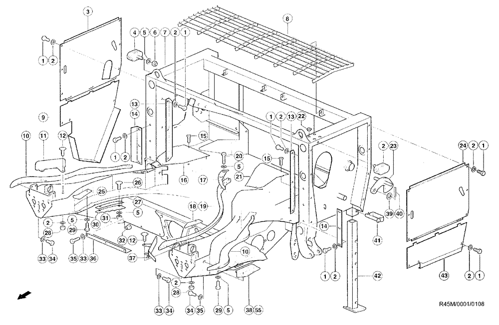 Схема запчастей Case IH RU450 - (0001) - TROUGH (58) - ATTACHMENTS/HEADERS