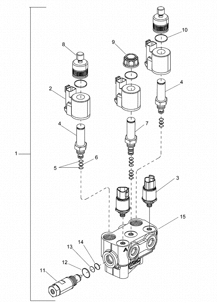 Схема запчастей Case IH MX305 - (05-11) - VALVE ASSY - SUSPENDED MFD AXLE, ASN Z7RZ05000 (05) - STEERING