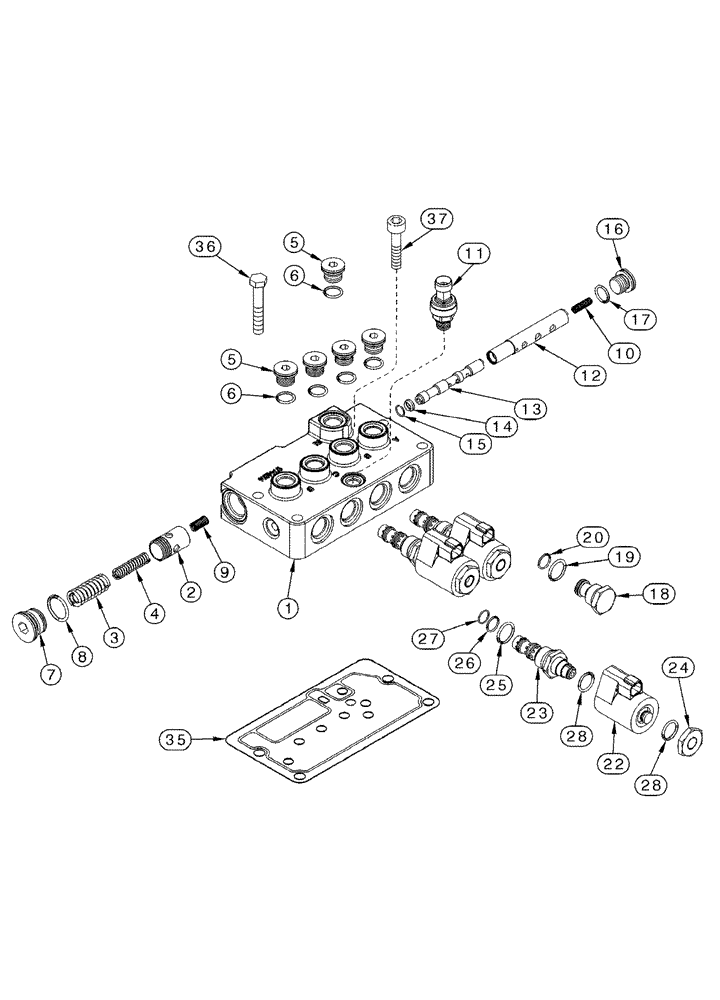 Схема запчастей Case IH MX220 - (06-22) - VALVE ASSY TRANSMISSION CONTROL, N.A. ONLY (06) - POWER TRAIN