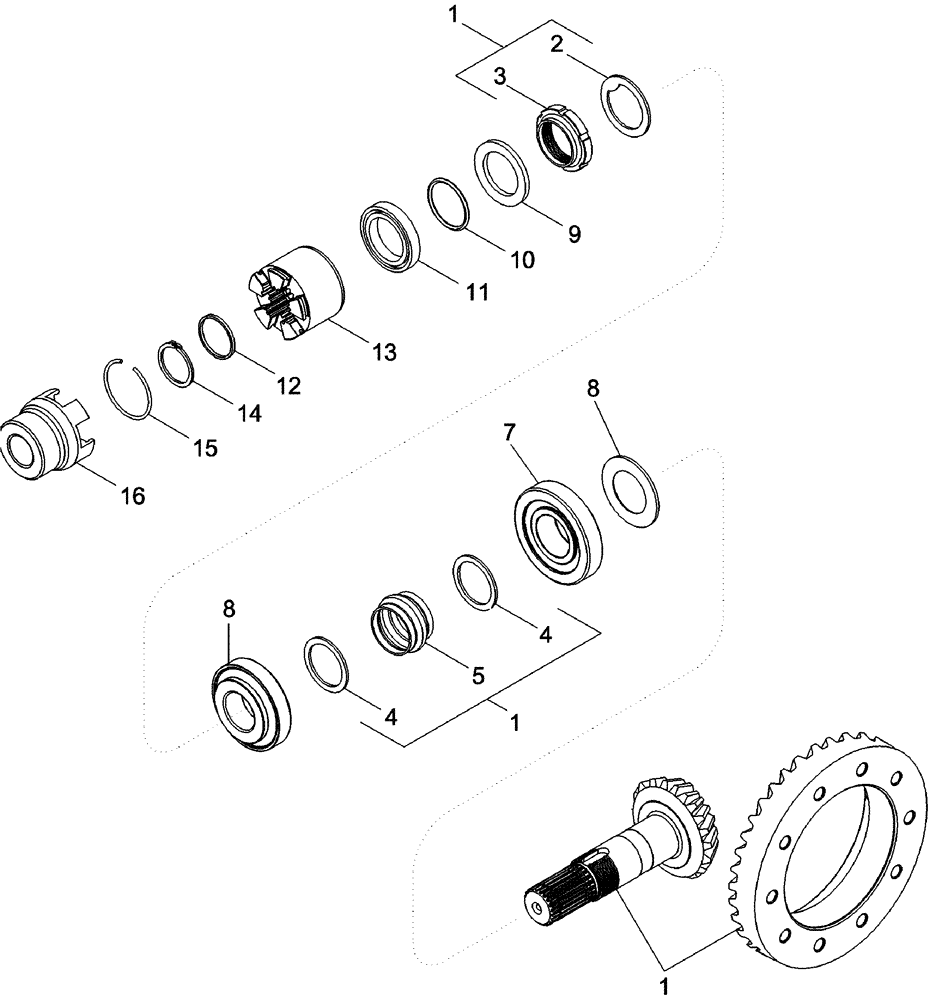 Схема запчастей Case IH 620 - (05-07) - BEVEL GEAR SET (04) - STEERING