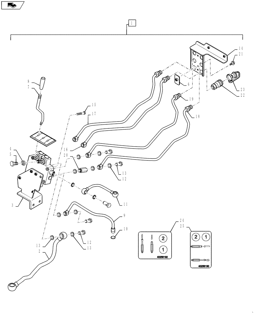 Схема запчастей Case IH FARMALL 50B - (88.100.05) - DIA KIT, REAR REMOTE CONTROL VALVE #2 - 16X16 - MT20124607 (88) - ACCESSORIES