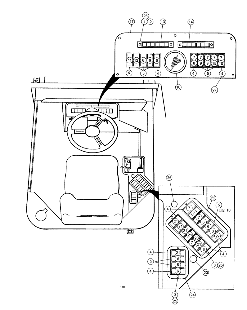 Схема запчастей Case IH SPX3200 - (01-002) - CONTROL PANELS (55) - ELECTRICAL SYSTEMS