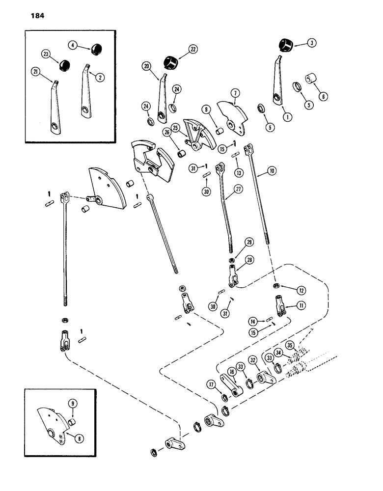 Схема запчастей Case IH 870 - (184) - GEAR AND RANGE SHIFT LINKAGE, MECHANICAL SHIFT (06) - POWER TRAIN