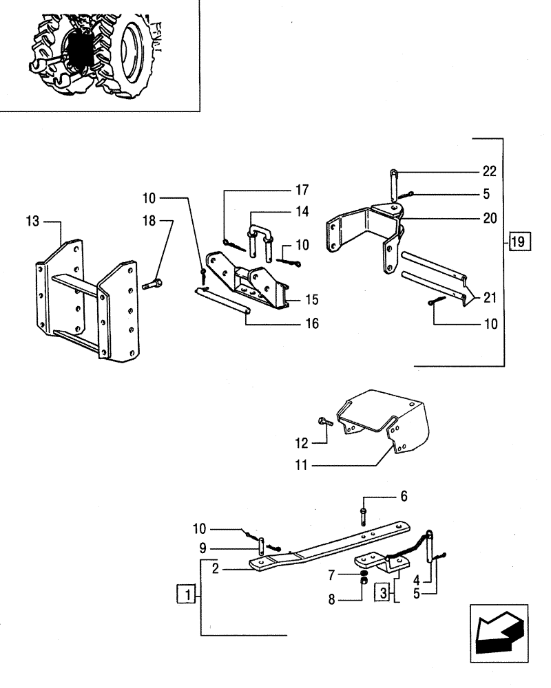 Схема запчастей Case IH JX95 - (1.89.5) - VAR - 955, 334335, 334422, 744752 - SUPPORT, MOBILE BAR AND HITCH (HOLE DIAMETER 29-33 MM) - TYPE C (09) - IMPLEMENT LIFT